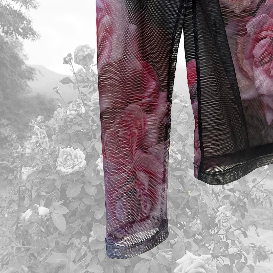 Top de red El Bolsón — detalle rosas